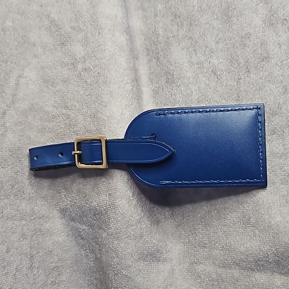 Louis Vuitton Blue Smooth Mini Leather Luggage Tag Bag Charm Keychain. - Picture 3 of 6